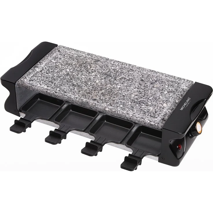 Michelino Raclette Michelino Raclette BBQ-Grill für 8 Pers. mit 8 Steinplatte ganz, 1200W und Antihaftbeschichtung – Bild 1
