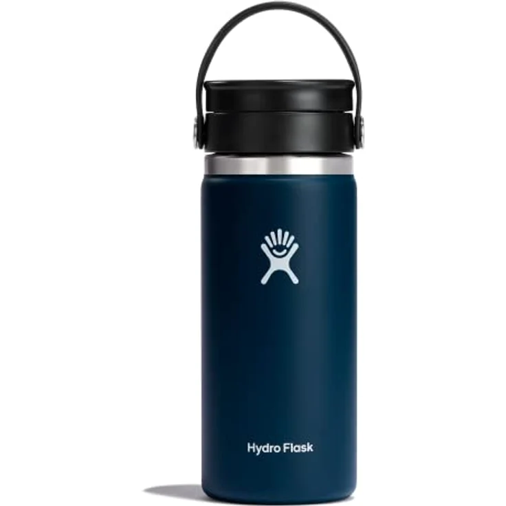 HYDRO FLASK - Reise-Thermosflasche 473ml (16 oz) - Vakuumisolierter Edelstahl-Kaffeebecher Thermo - Flex Sip Lid Auslaufsicher - Coffee Travel Mug für Unterwegs - Edelstahl - Weite Öffnung - Indigo – Bild 1