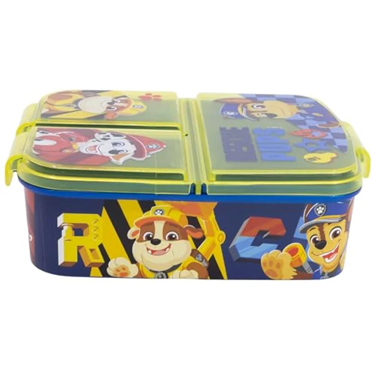 Stor Lunchbox Paw Patrol, Kinder Brotdose mit 3 Fächern, robust und leicht zu öffnen, ideal für Schule und Ausflüge – Bild 2