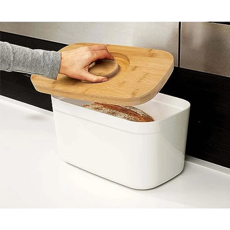 Joseph Joseph Bread Bin - Brotkasten mit integriertem Schneidebrett - weiß – Bild 2