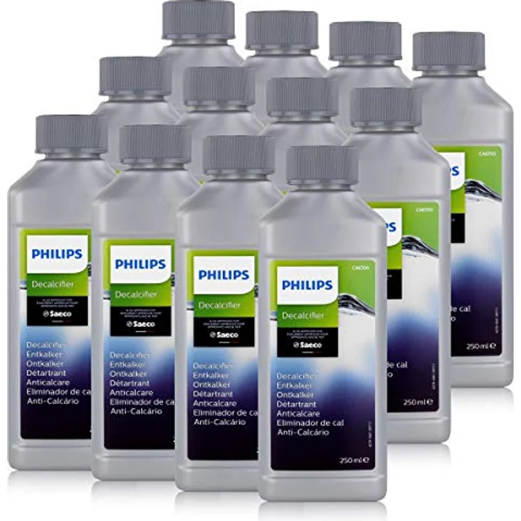 Philips Saeco Entkalker CA6700/99, 12er Pack à 250 ml für Espressomaschinen und Kaffeevollautomaten, wirksam gegen Kalkablagerungen – Bild 1