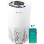 KLAMER Luftreiniger 300i mit HEPA Filter, CADR 220 m³/h, für 50 m² Räume, Smart App, Laser-Sensor, 360° Luftzirkulation, 3 Modi