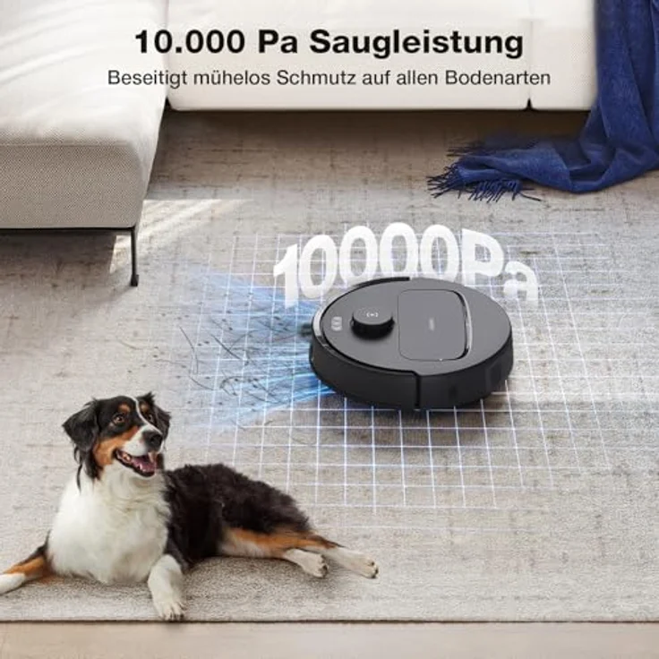 ECOVACS DEEBOT N30 PRO Omni Saugroboter mit Wischfunktion, 10.000 Pa Saugleistung, ZeroTangle 2.0-Technologie, TruEdge Kantenreinigung, 60℃ Heißwasser Wischmopp Reinigung, Schwarz – Bild 3