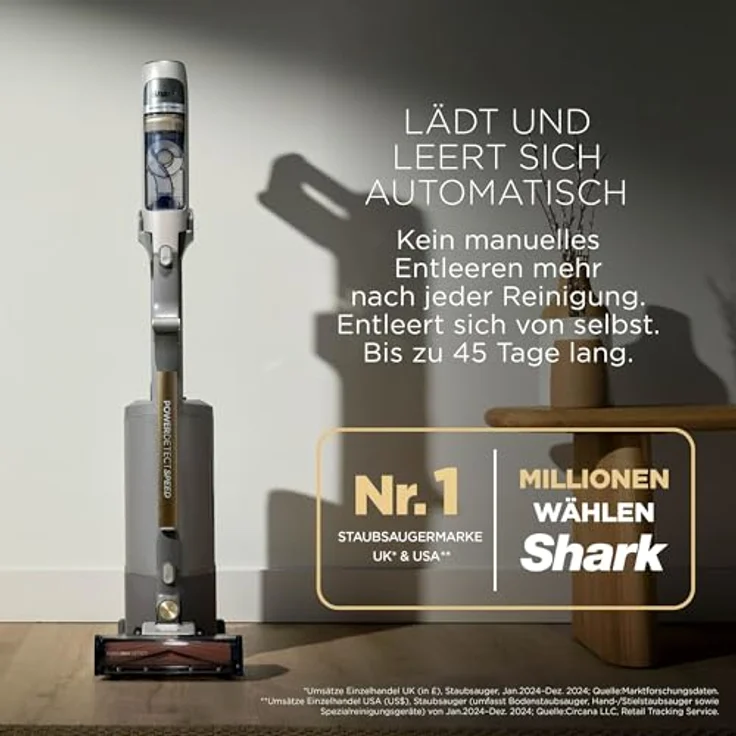 SHARK IA3246EUTIV PowerDetect Speed Luxe Collection Clean & Empty, Akku-Staubsauger mit selbstentleerender Ladestation, 350 Watt, bis zu 60 Minuten Laufzeit – Bild 3