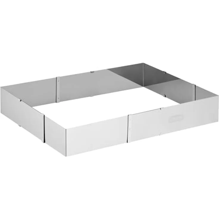 Kaiser Ptisserie Dekorierrahmen, ausziehbar, 24-46 x 20- 38 x 6 cm, Backrahmen verstellbar eckig, Edelstahl, spülmaschinengeeigent – Bild 2