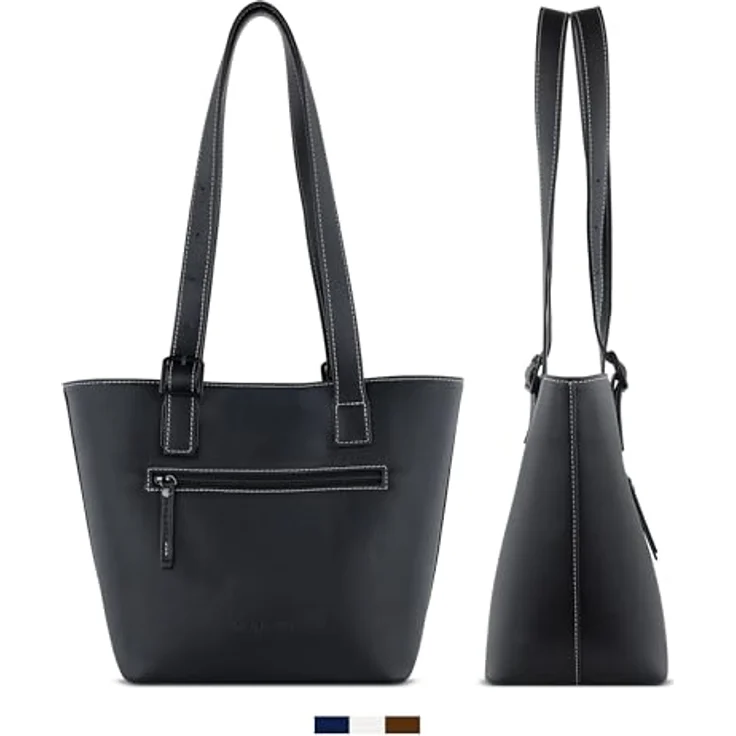 bugatti Zita Shopper Tasche, 34 cm, schwarz, 100% Polyurethan, 34 x 14 x 24.5 cm – Bild 3
