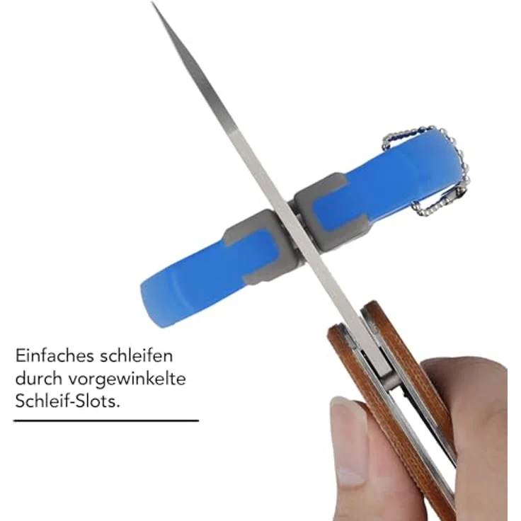 DMT InstaSharp Messerschärfer, Outdoor 2-Stufen-Messerschleifer mit Wolfram- und Keramikschleifstein für groben und feinen Schliff, V-Schärfer, kompakt für die Hosentasche, Blau – Bild 2