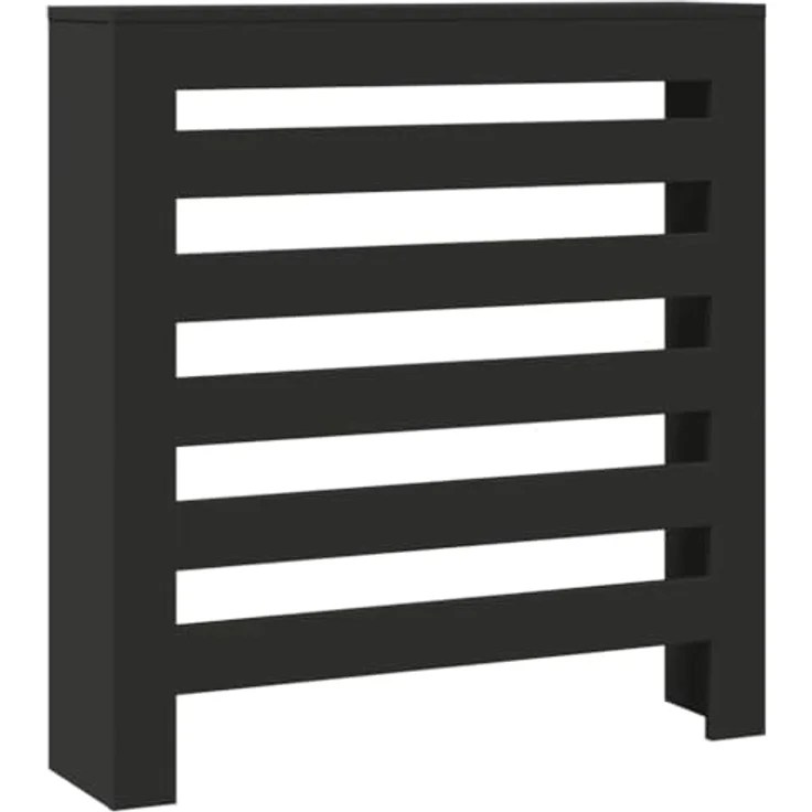vidaXL Heizkörperverkleidung, Schwarz, Holzwerkstoff, 78x20x82 cm mit modernem Latten-Design – Bild 1