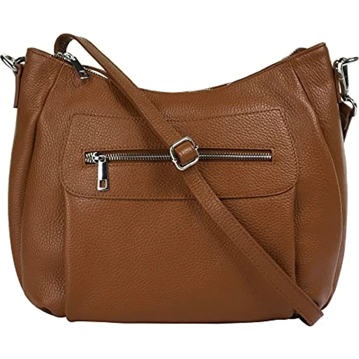 Samantha Look Umhängetasche, echtes Leder, Made in Italy, 25x30x7 cm, verstellbarer Schultergurt