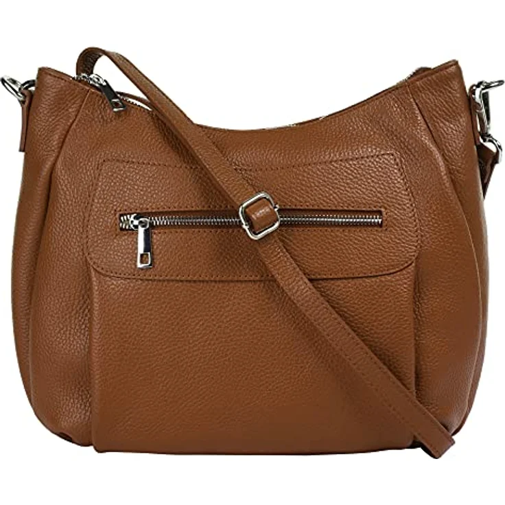 Samantha Look Umhängetasche, echtes Leder, Made in Italy, 25x30x7 cm, verstellbarer Schultergurt – Bild 1