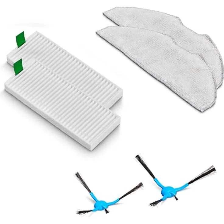 MEDION Zubehör Ersatz für Saugroboter X10 SW MD11782 (2X Mop, 2X Filter H13, 2X Seitenbürste) - Preisvergleich – Bild 1