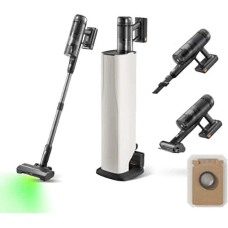 ROBOROCK H60 Hub Ultra Staubsauger, Netz-/Akkubetrieb, 630 Watt, schwarz, Auto-Entleerungs-Ladedock, 210 AW Saugleistung, Anti-Verhedderungs-Bürste – Bild 1