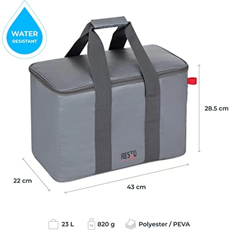 Resto Kühlbox 23L, strapazierfähiges Polyester, passive Kühlung, praktische Seitentasche – Bild 3