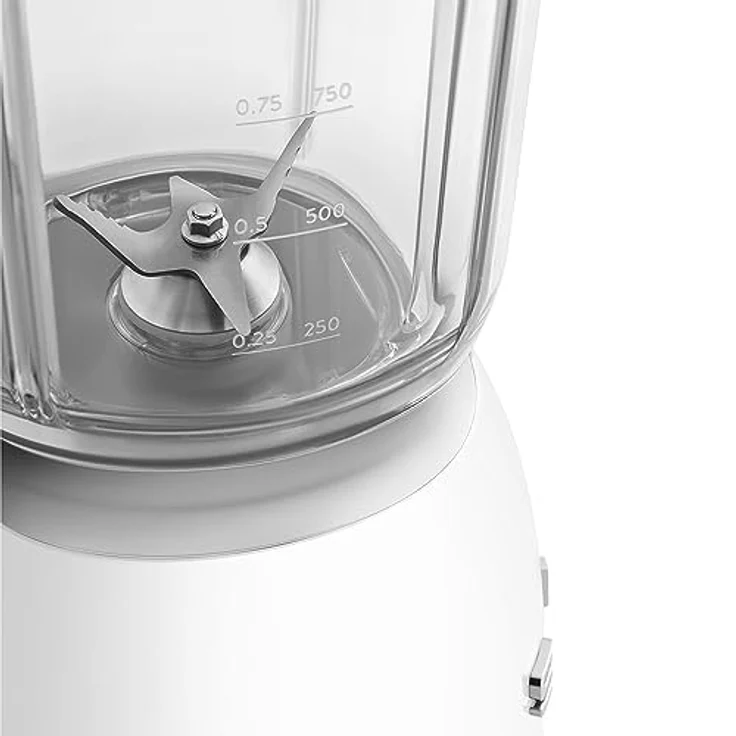SMEG, BLF03WHEU, 1,5 l Standmixer, 4 -Geschwindigkeitsstufen, 4 Automikprogramme, Abnehmbare Doppelklinge, Deckelöffnung transparent mit Dosierkappe, rutschfest, 800W, Weiß – Bild 4