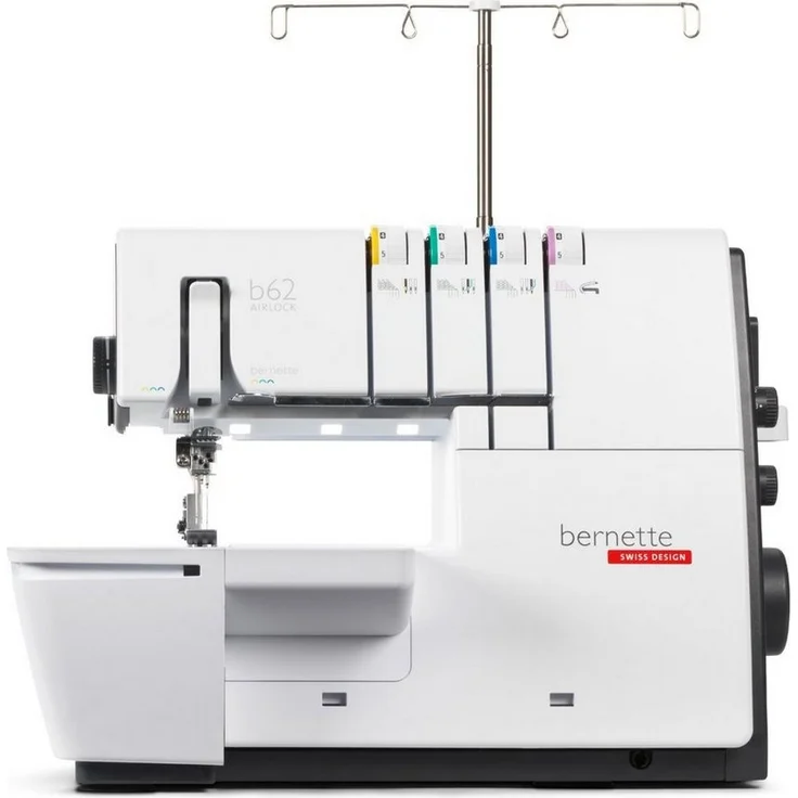 Bernette Coverstich-Nähmaschine Bernette 62 AIRLOCK, Automatischer Lufteinfädler, großer Arbeitsbereich, 5 LEDs, Freiarm, Kniehebel, inkl. Zubehör - Schwarz - Preisvergleich