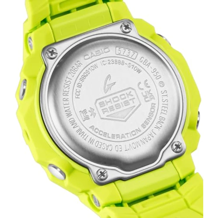 Casio G-Shock GBA-950-9A3ER Herren-Armbanduhr, analog-digital, schwarzes Zifferblatt, gelbes Armband, 49 mm Gehäuse – Bild 4