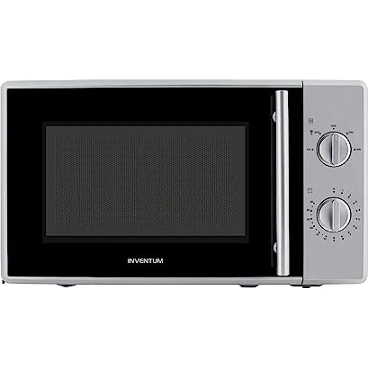 Inventum MN205SZ, Solo-Mikrowelle mit 20 l Volumen, 700 W, Drehregler, Silber