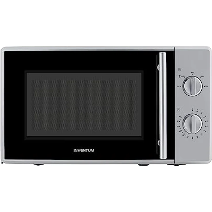 Inventum MN205SZ, Solo-Mikrowelle mit 20 l Volumen, 700 W, Drehregler, Silber – Bild 1