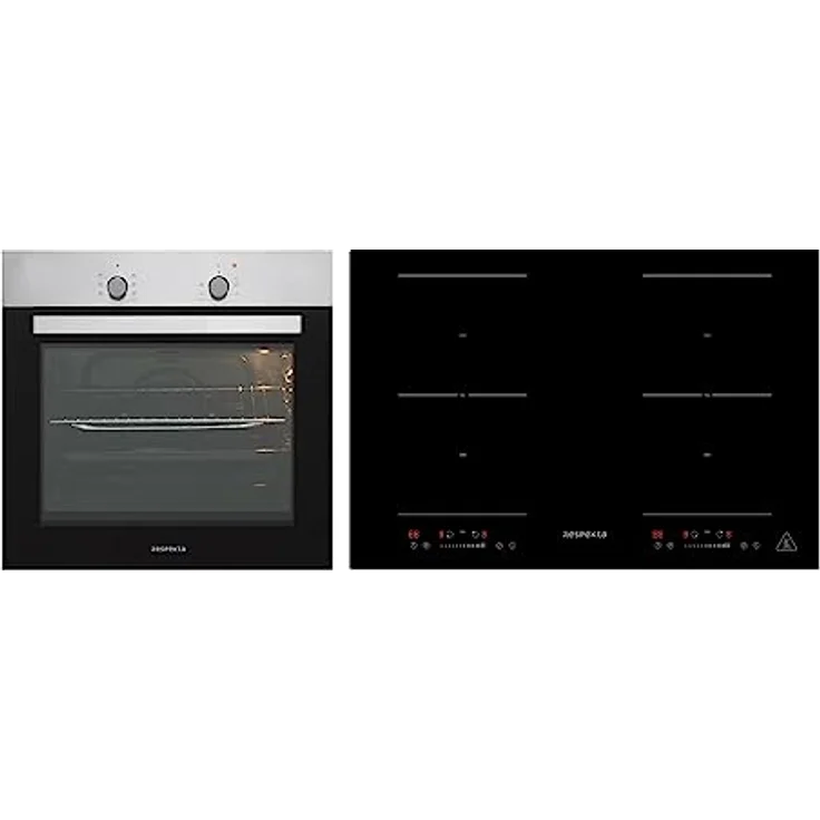 Respekta Backofen autark Induktion Kochfeld 77 cm 2 Flexzonen Slider Steuerung - 7 Beheizungsarten, Touch-Control, Boosterfunktion, schwarz – Bild 1