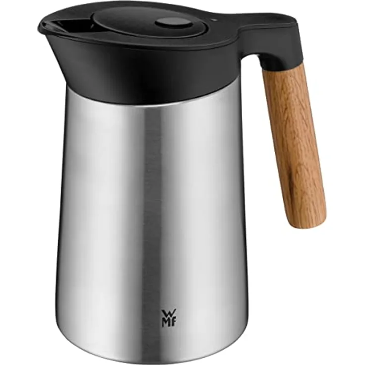 WMF Kineo doppelwandige Isolierkanne 0,6l, Thermoskanne Edelstahl mit Klick-Verschluss, Kaffeekanne hält Getränke 12h warm & 24h kalt, matt