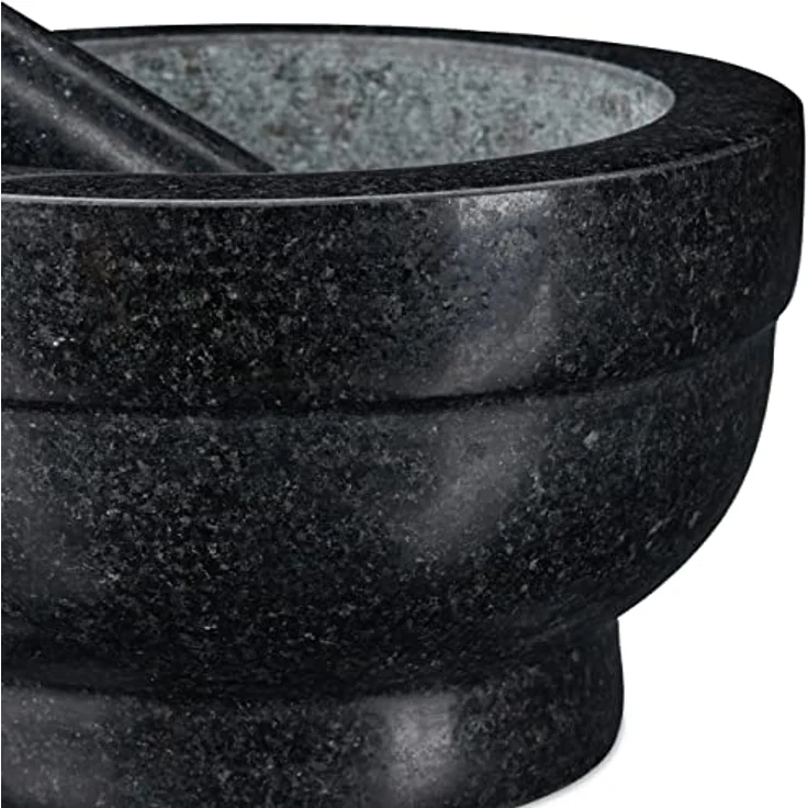 Relaxdays Mörser Granit Schwarz Höhe 12 cm – Bild 8