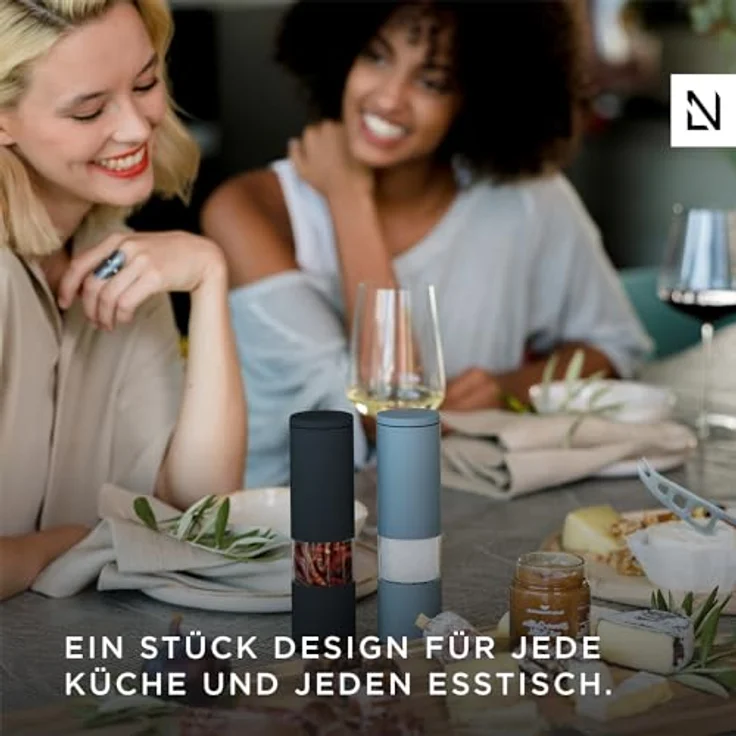 LARS NYSØM Chilimühle mit Edelstahl Schneideblatt von Grob bis Fein I Design Gewürzmühle (Onyx Black) – Bild 5