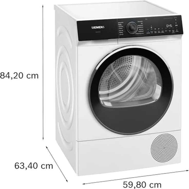 SIEMENS WQ45H2BECO, iQ500, 9 kg Smarter Wärmepumpentrockner, Selbstreinigender Kondensator, autoDry, speedPack, Reversierende Trommel, Nachlegefunktion, halbe Beladung, Trommelinnenbeleuchtung, Weiß – Bild 4