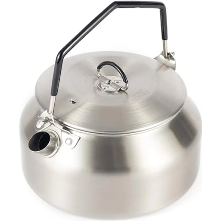 Hanseküche Edelstahl Wasserkessel 1L, Tragbarer Campingkessel mit klappbaren Griffen, Platzsparendes Design für Outdoor & Zuhause – Bild 4
