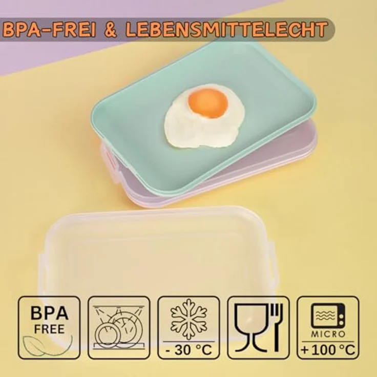 Engelland Frischhaltedose Aufschnittdosen für den Kühlschrank, Aufschnittboxen, PP-Kunststoff, BPA-frei, (Vorteils-Set, 3-tlg, mit transparentem Deckel), stapelbar, platzsparend, Ordnung im Kühlschrank, Organizer, Stapelbox – Bild 6