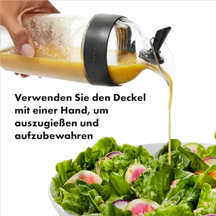 OXO Good Grips Kleiner Salatdressing-Shaker, Schwarz, 350ml – Bild 4