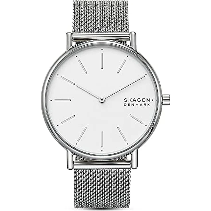Skagen Damenuhren Signatur, Zweizeiger Uhrwerk, 38mm Silbernes Edelstahlgehäuse mit EdelstahlMesh Armband, SKW2785 – Bild 4