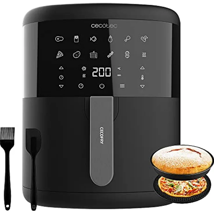 Cecotec Heißluftfritteusen 6 L Cecofry Bombastik 6000 Full mit Zubehör. 1700 W, PerfectCook-Technologie, Temperatur- und Zeitregelung, Touch-Steuerung, 12 Modi