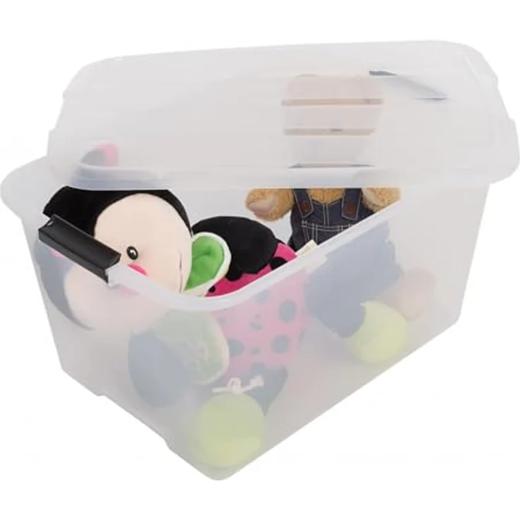 IRIS 4er-Set stapelbare Aufbewahrungsboxen 'Top Box', mit Deckel und Klickverschluss, 45 Liter, Kunststoff - Plastik, transparent, 39 x 57,5 x 30 cm – Bild 3