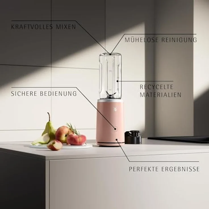 WMF Mix & Go Touch, Tragbarer Smoothie Maker aus recyceltem Kunststoff mit Trinkflasche und auslaufsicherem Deckel – Bild 5