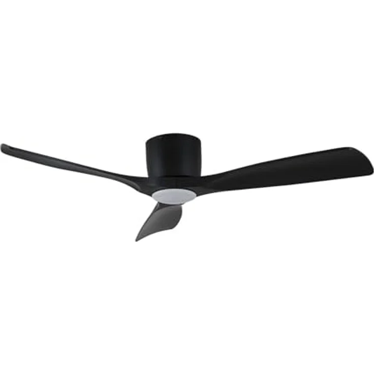Lucande LED Deckenventilator Moneno, dimmbar, 1-flammig, moderne Leselampe in Schwarz mit Fernbedienung und energiesparender LED-Technologie – Bild 1