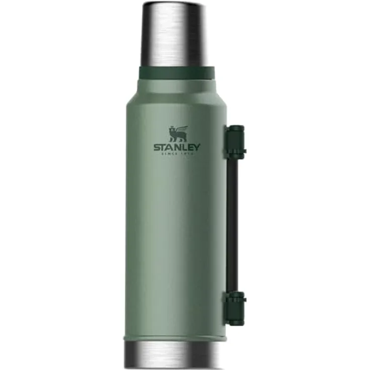 Stanley Classic Legendary Thermosflasche 1.4L, Edelstahl, hält 40 Stunden heiß oder kalt, BPA-frei, spülmaschinenfest, Hammertone Green