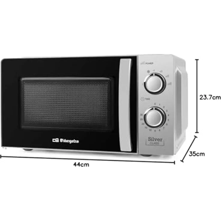 Orbegozo MI2118 Mikrowelle, Standgerät, 20 Liter Garraum, 700 Watt, edelstahl – Bild 6