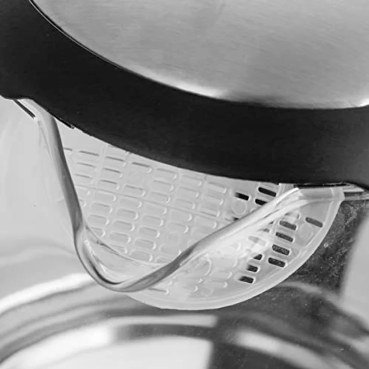 Emerio WK-125145 Glas-Wasserkocher, 1,2 L, 2200 W, verdeckte Heizelemente, Kontrollleuchte, silber, schwarz – Bild 4