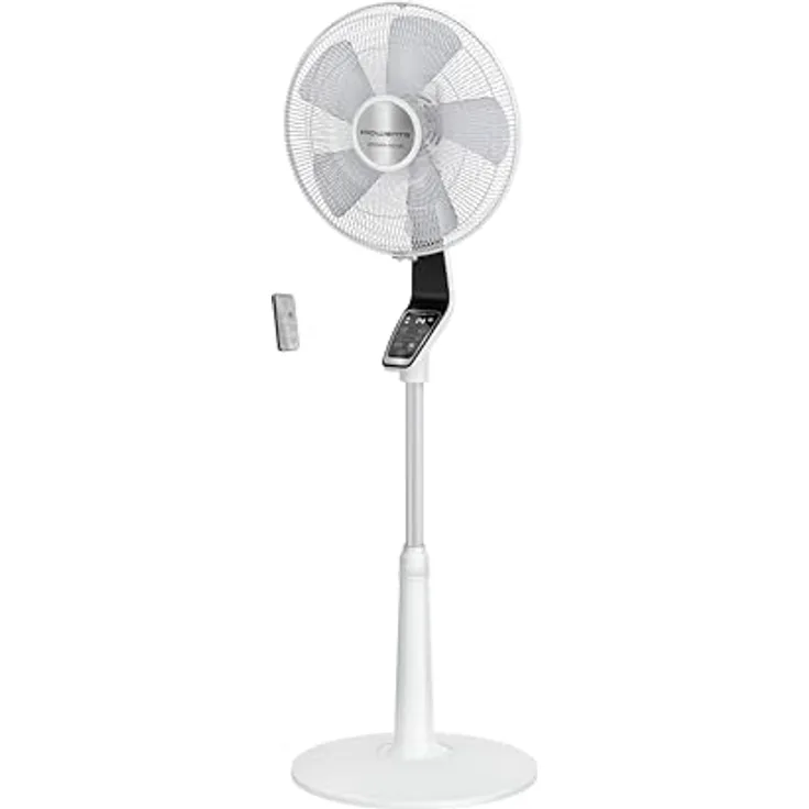 Rowenta Turbo Silence Extreme Standventilator, nur 32 dB(A) im Silent Night-Modus, energiesparend, 14 Geschwindigkeiten, digitaler LED-Bildschirm, Timer, Fernbedienung, Weiß, VU5690F0