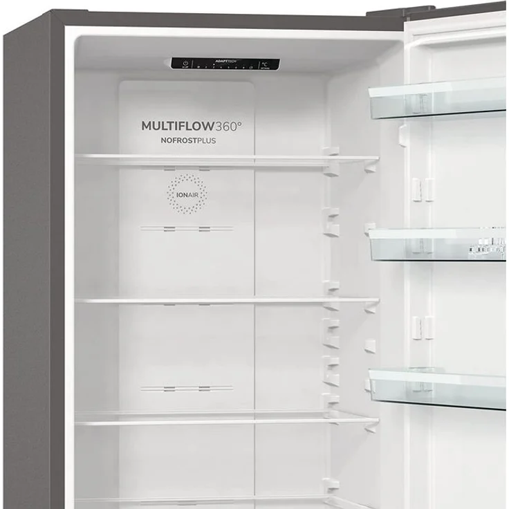 Gorenje NRK6202ES4 Kühl-Gefrierkombination, freistehend, silber, Full NoFrost, LED, Schnellgefrieren, Breite 60 cm – Bild 4