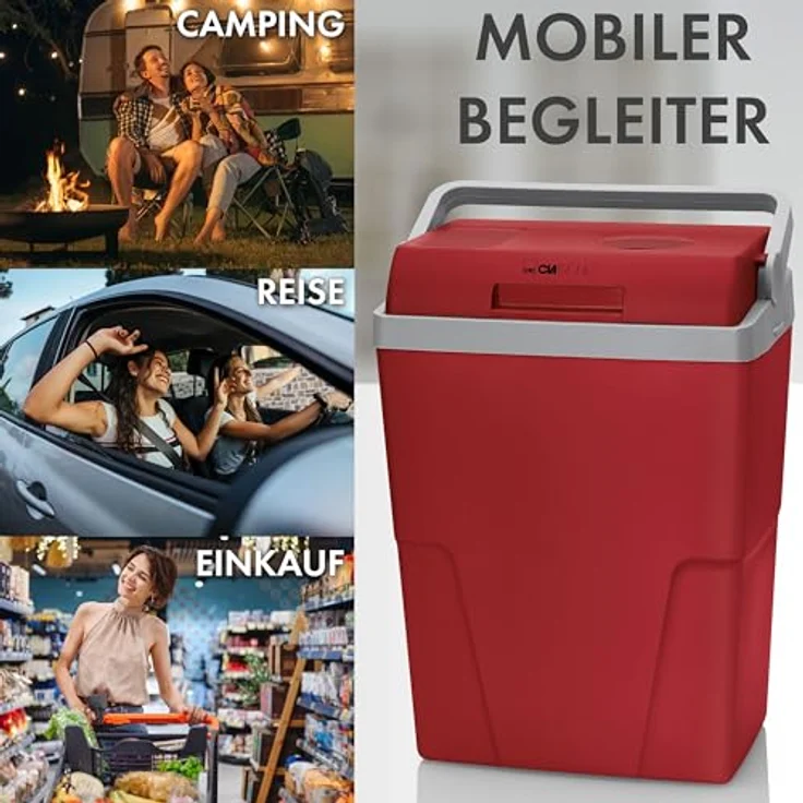 Clatronic KB 3713 thermoelektrische Kühlbox, A++, 25L, Energiesparfunktion, rot – Bild 3