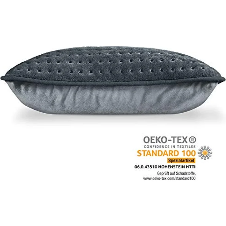 Beurer HK 48 Cosy Sofa-Heizkissen mit Schnellheizung, 3 beleuchtete Temperaturstufen und Abschaltautomatik, extra weiches Wendekissen, mit zusätzlichem Filz-Bezug, grau – Bild 3
