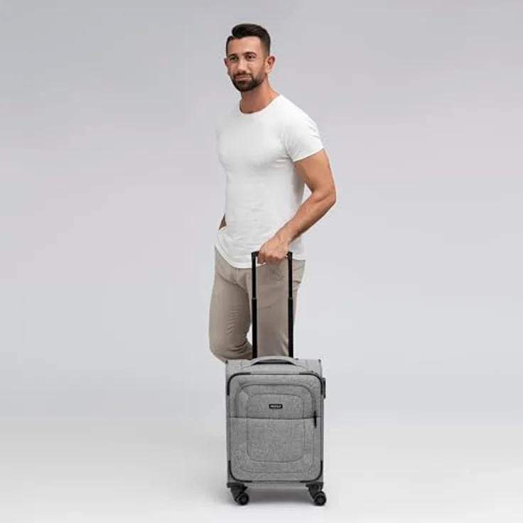 REDOLZ Essentials 12 Cabin Weichschalen Kabinen-Koffer | Leichter Trolley mit 4 Doppelrollen für Damen & Herren 37 x 23 x 55 cm – Bild 5