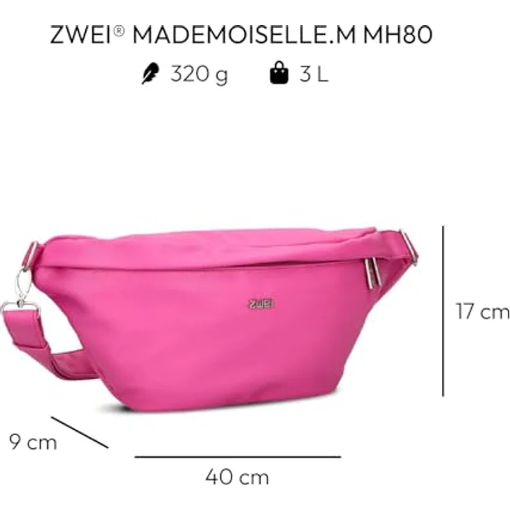 Zwei Mademoiselle.M Umhängetasche, 40 cm, pink, aus 100% Polyurethan – Bild 2