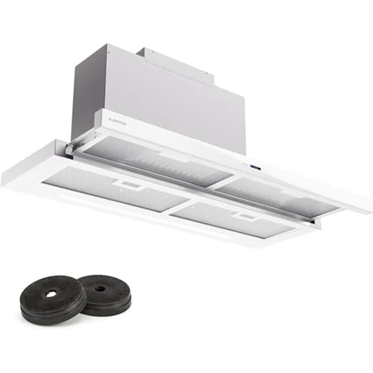 Klarstein Dunstabzugshaube 90cm, Abluft-Dunstabzugshaube mit Spülmaschinenfestem Filter aus Aluminium, Leise Abzugshaube Abluft, 640m³/h Luftstrom, Effiziente Wandhauben mit LEDs & Touch Controls – Bild 1