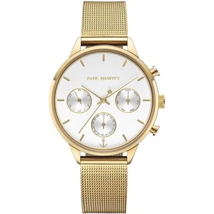 PAUL HEWITT Quarzuhr Damen-Uhren Analog Quarz, Edelstahl, IP-Gold – Bild 2