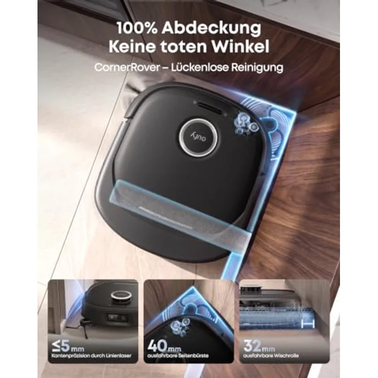 anker eufy Saugroboter HydroJet E35 mit Wischfunktion, 35.000Pa Saugkraft, selbstreinigende Wischrolle und ThermoClean 8-in-1 Station – Bild 3