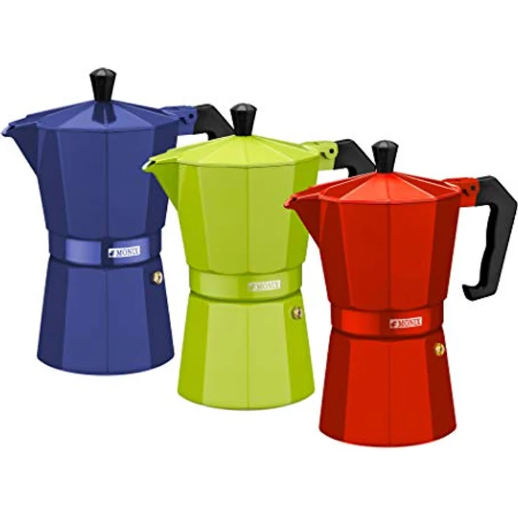 Monix Lima Italienische Espressomaschine, Kapazität für 3 Tassen, Aluminium, grün, 9 cm. – Bild 3