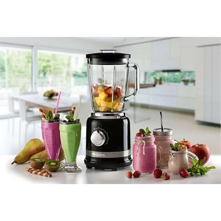 Ariete 0585 Moderna Standmixer, 1000 Watt, 1,5 Liter, Puls-Funktion, Eis-Crusher, schwarz – Bild 5