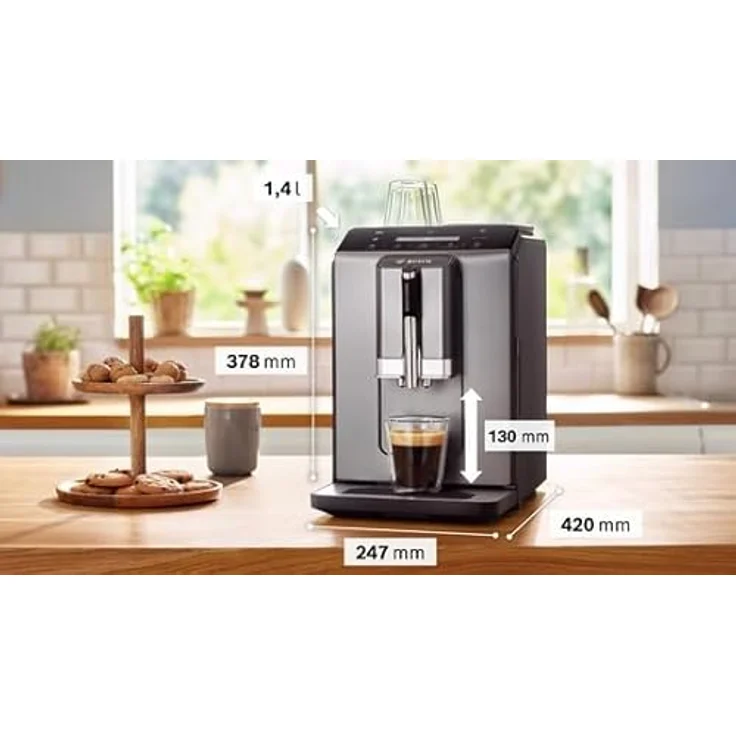 Bosch Hausgeräte VeroCafe Diamond Kaffeevollautomat, Serie 2, titanium metallic, Easy Select Display, OneTouch-Funktion, Keramikmahlwerk, Aroma Max System – Bild 3